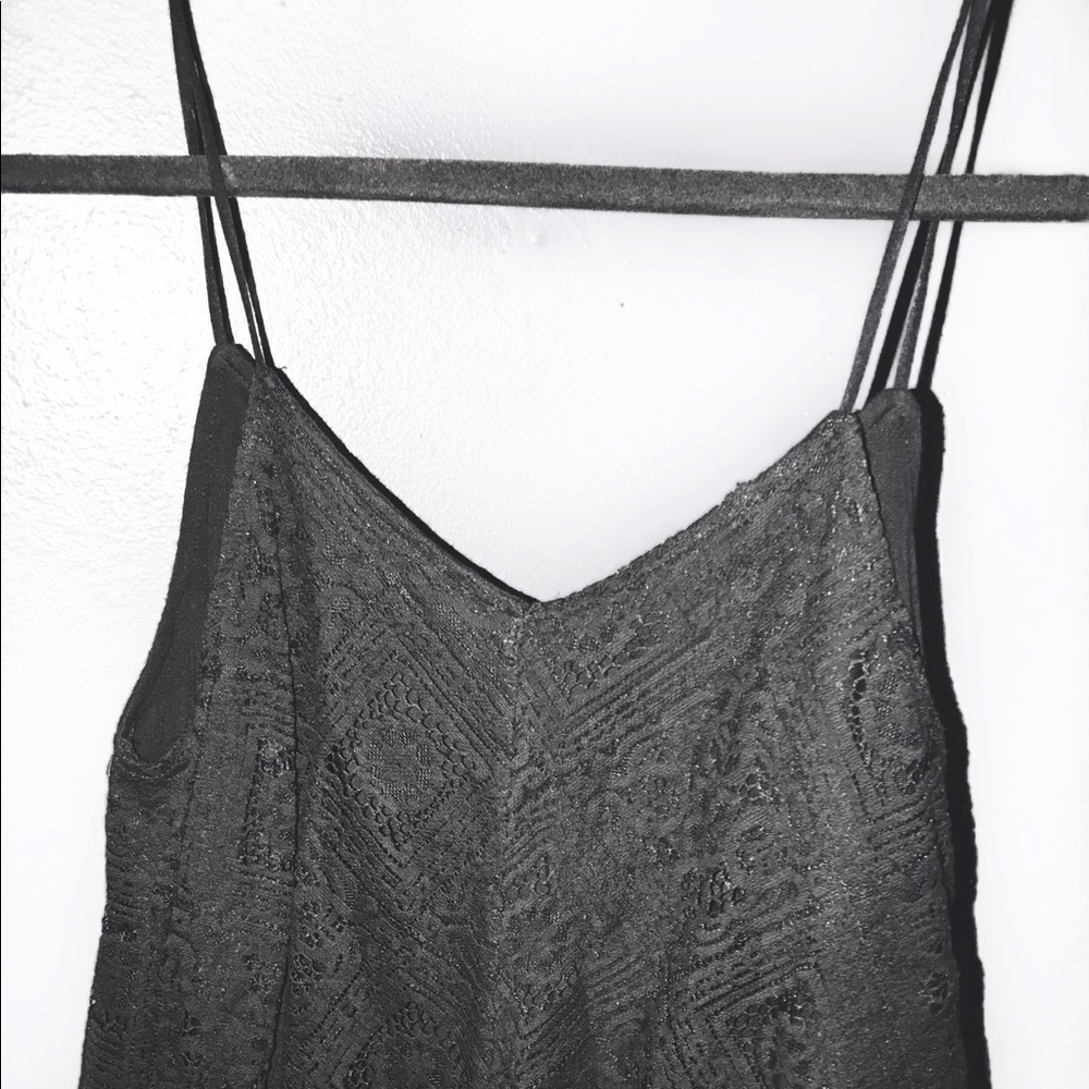 Gray Lace Flowy Crop Top